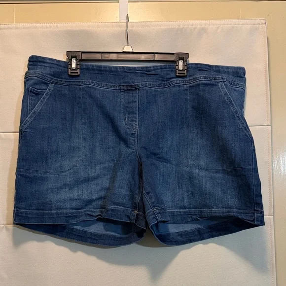 Westbound Pull On Denim Shorts Plus Size 20W Stretch Comfort Casual Park Avenue - Picture 3 of 16
